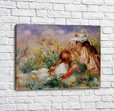Картина Auguste Renoir Two girls in field Ren14025 фото