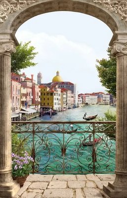 Фреска арка с колоннами вид с балкона, Венеция Fre3975 фото