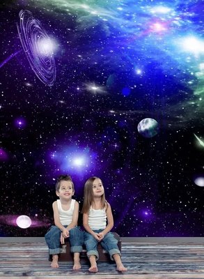 Фотообои Планеты и кометы на фоне звезд, космос Kos1825 фото
