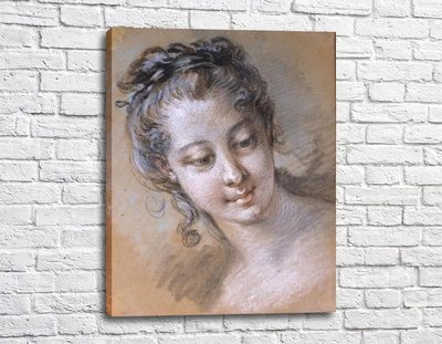 Pictura Schiță Francois Boucher - Cap de fată Fra11375 фото