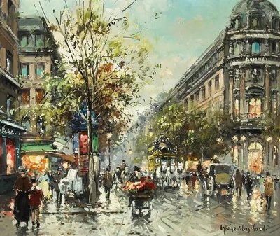 ФотоПостер Antoine Blanchard, Сцена на парижской улице_02 (A Parisian street scene) Ant18764 фото