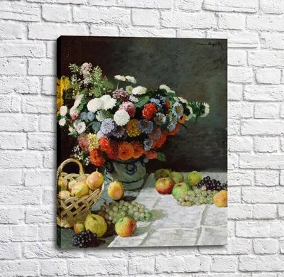 Картина Flowers and Fruit, 1869 Mon14376 фото