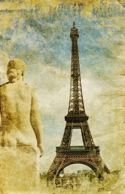 Фотообои Эйфелева башня и скульптура, Париж Ark1877 фото
