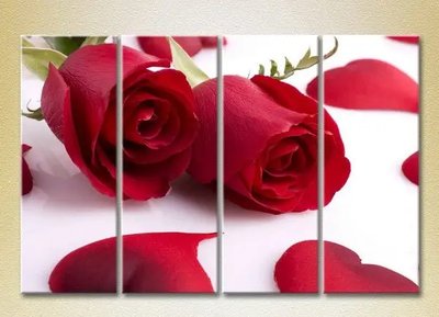 Модульные картины Розы и сердечки TSv7977 фото