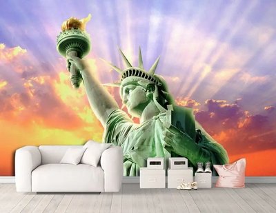 Статуя Свободы с факелом на фоне небесного зарева 3D1827 фото