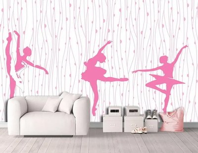 Фотообои Розовые балерины на абстрактном фоне Ret4827 фото