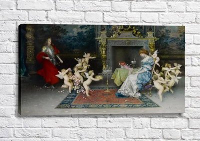 Poster Regele, regina și îngerii, reproducere pictură Fig16662 фото