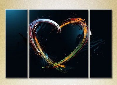 Модульные картины Разноцветное сердце Abs7242 фото