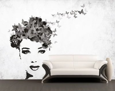 Фотообои Девушка с бабочками на голове Ret4828 фото