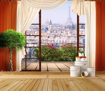 Fototapet vedere de pe balconul Parisului Vid1728 фото
