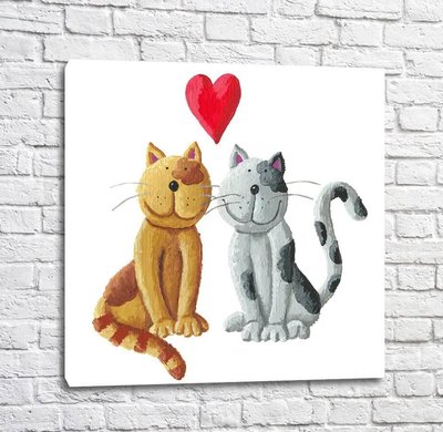 Постер Влюбленная парочка кот и кошка Kot17056 фото