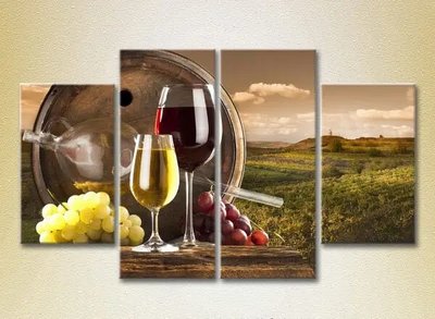Модульные картины Натюрморт. Белое и красное вино_01 Eda6529 фото