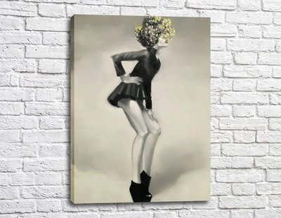 Постер Девушка в коротком черном платье Ann17108 фото