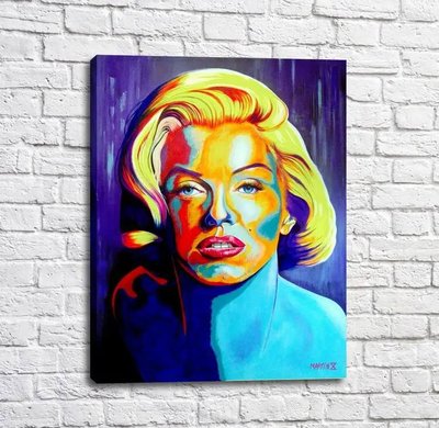Poster Marilyn Monroe pe un fundal violet, acrilic Izv17948 фото