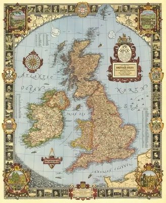Великобритания - карта современных паломников (1937 г.) Sta2030 фото