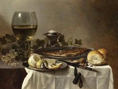 Still Life with Herring, Wine and Bread TSv10930 фото
