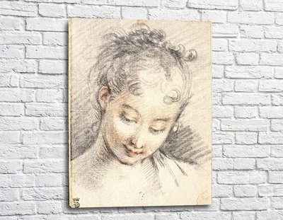 Картина Эскиз - Голова девушки Fra11330 фото
