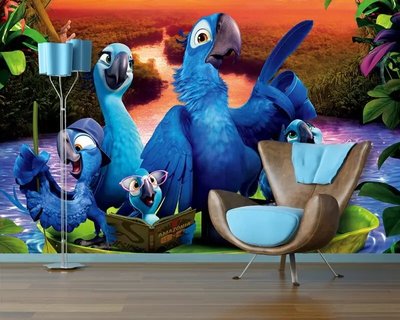 Фотообои Компания попугаев из мультфильма Рио Det2130 фото