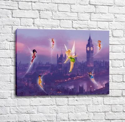 Постер Сказочные феи на фоне вечернего Лондона Mul16550 фото
