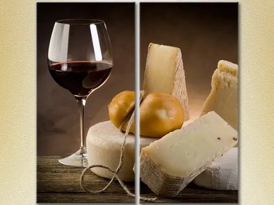 Модульные картины Натюрморт сыр и вино_01 Eda9531 фото