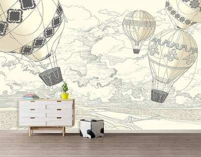 Воздушные шары, стиль винтаж, бежевые Fot181 фото