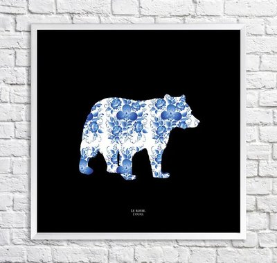 Постер Медведь. Гжель Min15851 фото