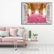 Наклейка на стену, 3D-окно с видом на аллею с розовыми цветами W101 фото 1