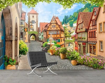 Frescă Străzile orașului Rothenburg ob der Tauber, Germania Fre5132 фото