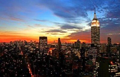 Фотообои Вид на вечерний город, Нью-Йорк Gor4133 фото