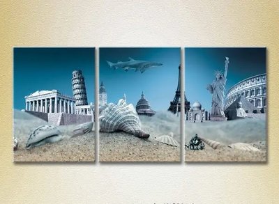 Picturi modulare Monumente ale arhitecturii mondiale sub apă Gor7083 фото