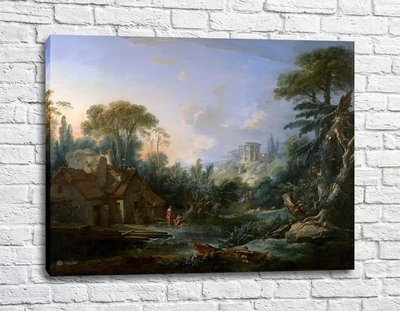 Картина Пейзаж с водяной мельницей, художник Франсуа Буше Fra11483 фото