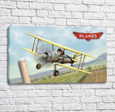 Постер Самолет кукурузник на фоне неба и полей Mul16553 фото