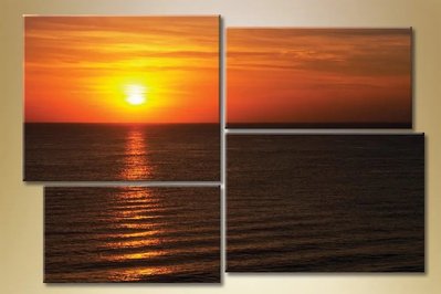 Модульные картины Полиптих, закат в море Mor9384 фото