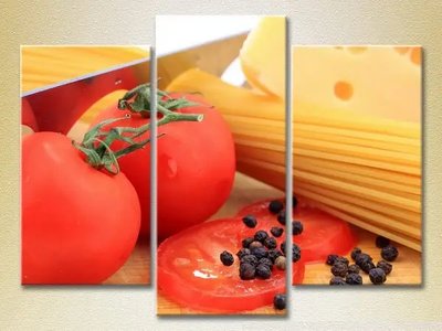Модульные картины Спагетти и помидоры_02 Eda10684 фото
