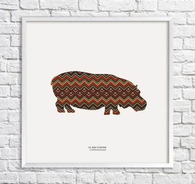 Poster cu hipopotami. model de iarnă Min15854 фото