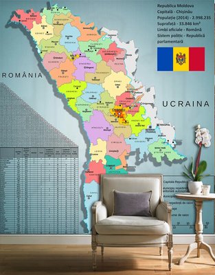 Карта Молдовы, территориально-административная Sov435 фото