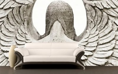 Фотообои Скульптура Крылья ангела, вид сзади 3D2235 фото