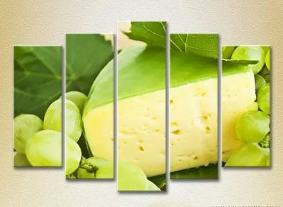 Модульные картины Сыр и белый виноград Eda9635 фото