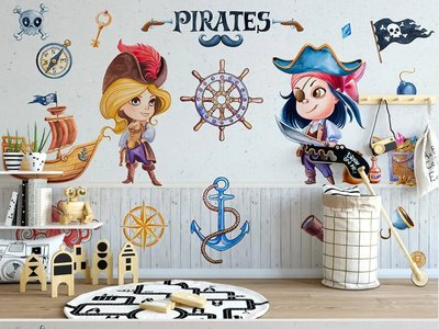 Фотообои Девочки пираты на морском фоне Dly2885 фото