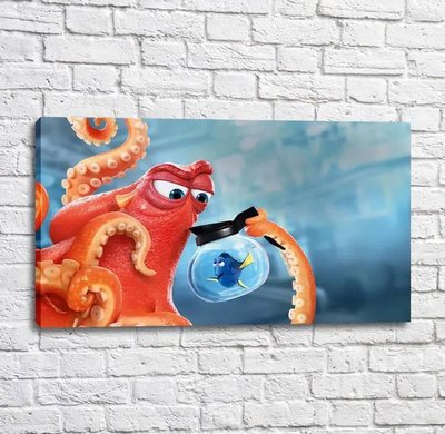 Постер Рыбка Дори и большой оранжевый осьминог Mul16555 фото