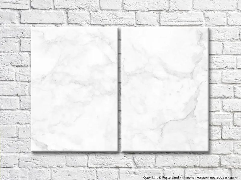 Белая мраморная текстура, диптих Abs5585 фото