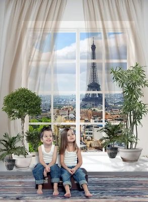 Fototapet cu vedere la Paris de la fereastră Vid1736 фото