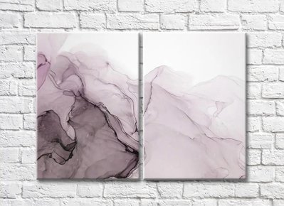 Текстура с лиловыми разводами на белом фоне, диптих Abs5536 фото