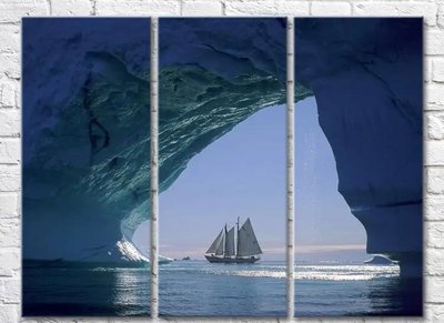 Триптих Парусная лодка под ледяной аркой Mor9986 фото