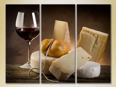 Модульные картины Вино и сыр Eda10786 фото