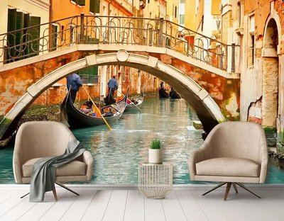 Фотообои Мост на фоне реки, Венеция Ark5286 фото