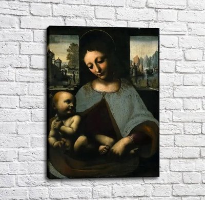 Картина Мадонна с младенцем, Да Винчи Leo14537 фото