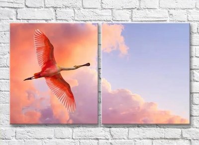 Диптих Фламинго в небе, вид снизу ZHi9687 фото