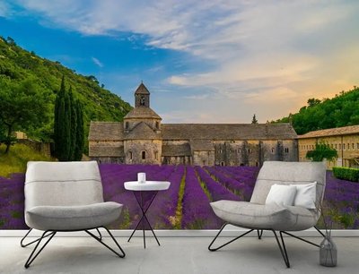 Fototapet Castelul Satry într-un câmp de lavandă, Provence Lav2187 фото