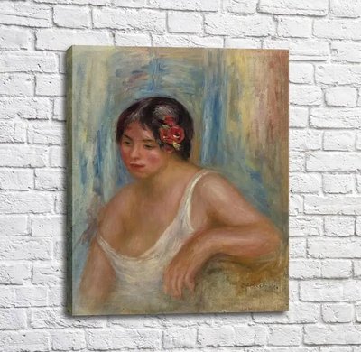 Картина Auguste Renoir Young Woman with a Rose in Her Hair Ren14038 фото